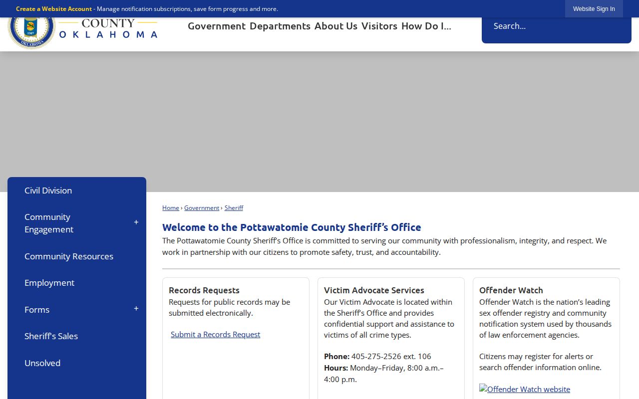 Pottawatomie County sheriff official records overview